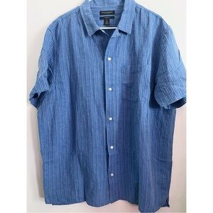 Banana Republic • Blue Striped Men's Shirt XL Tall